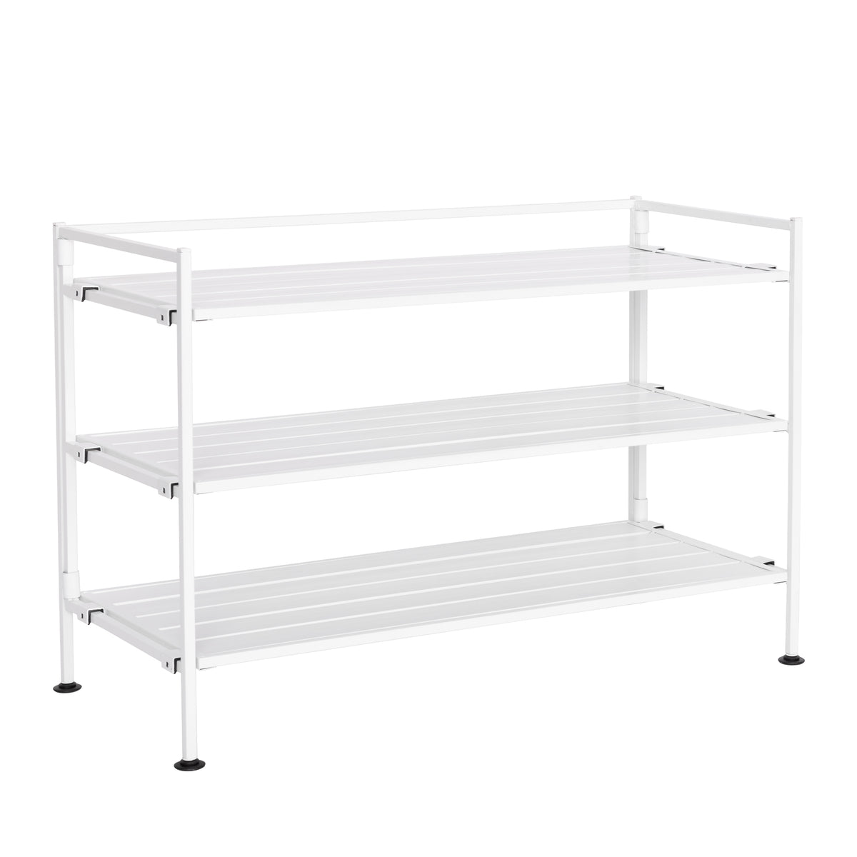 3-Tier HOME Resin Slat Shoe Rack, White – Seville Classics