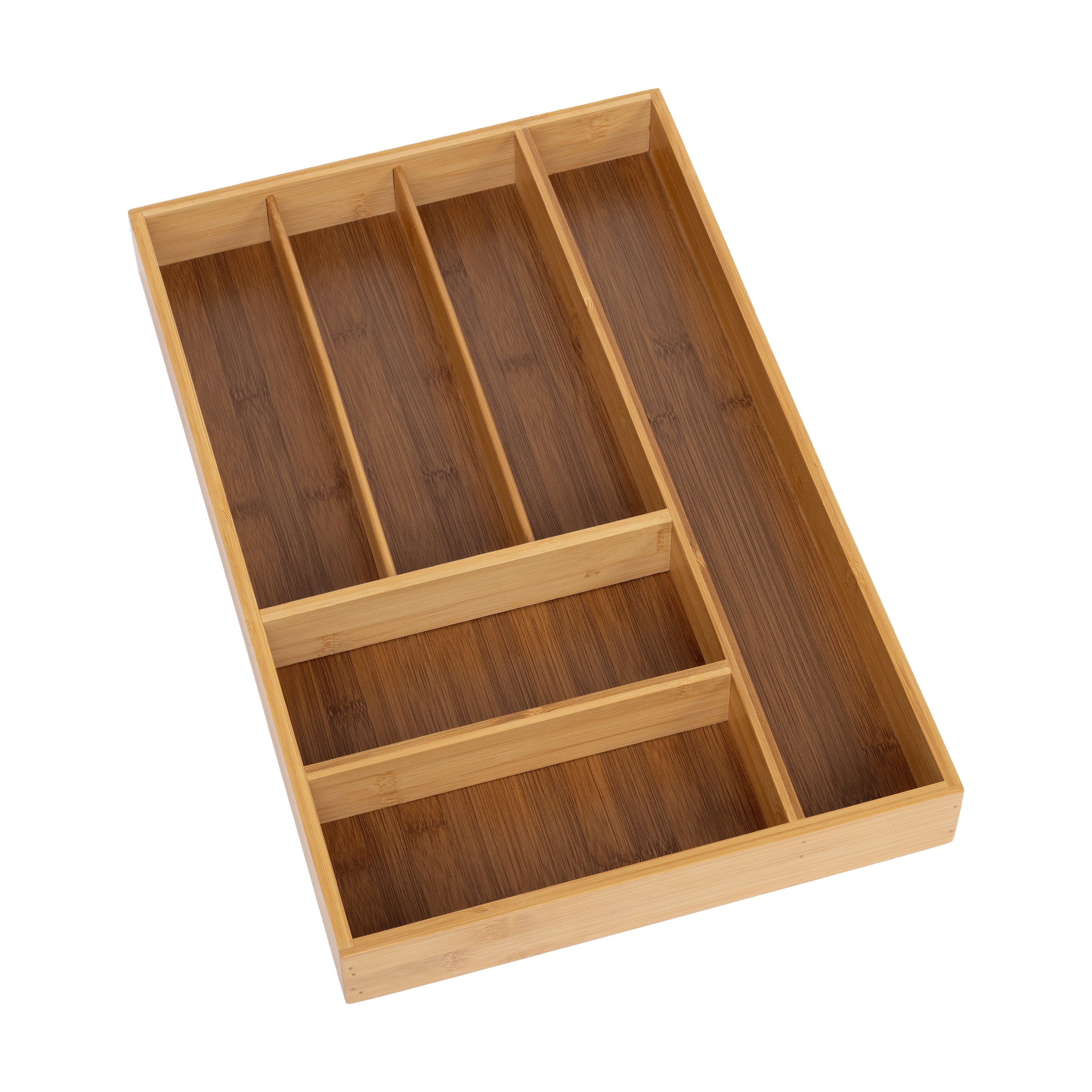 Seville Classics 5-Piece Bamboo Organizer Tray with Dividers