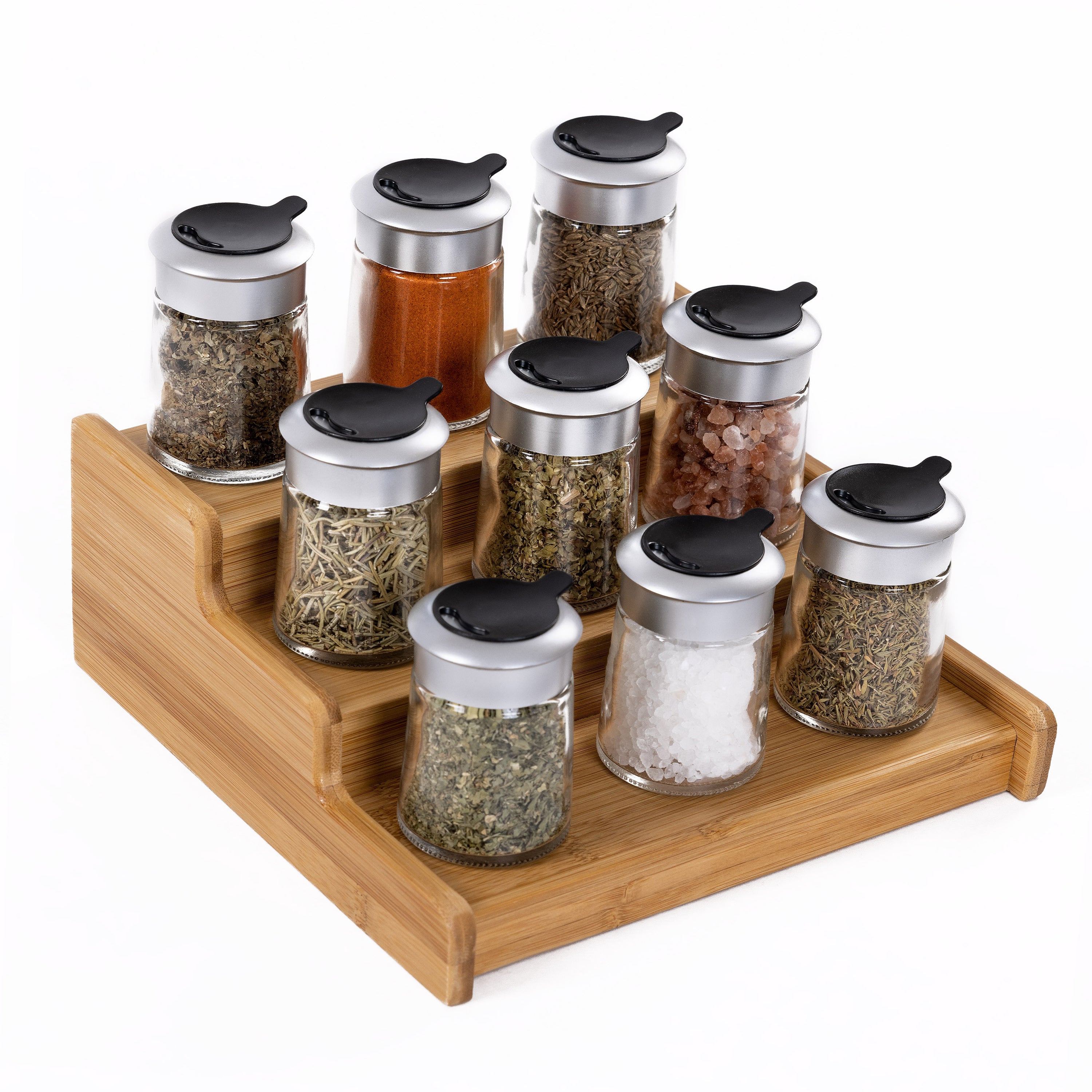 Glass Spice Jars with Bamboo Lid Spice Seasoning Containers Spice Pot Salt  Pepper Shakers Spice Organizer