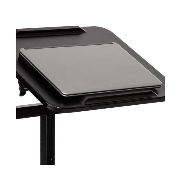 Tilting Mobile Desk Cart, Black