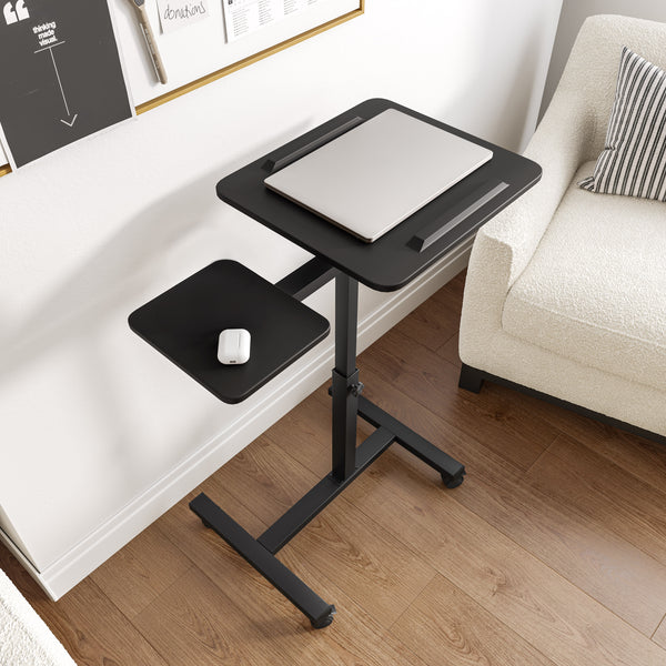 Tilting Mobile Desk Cart, Black