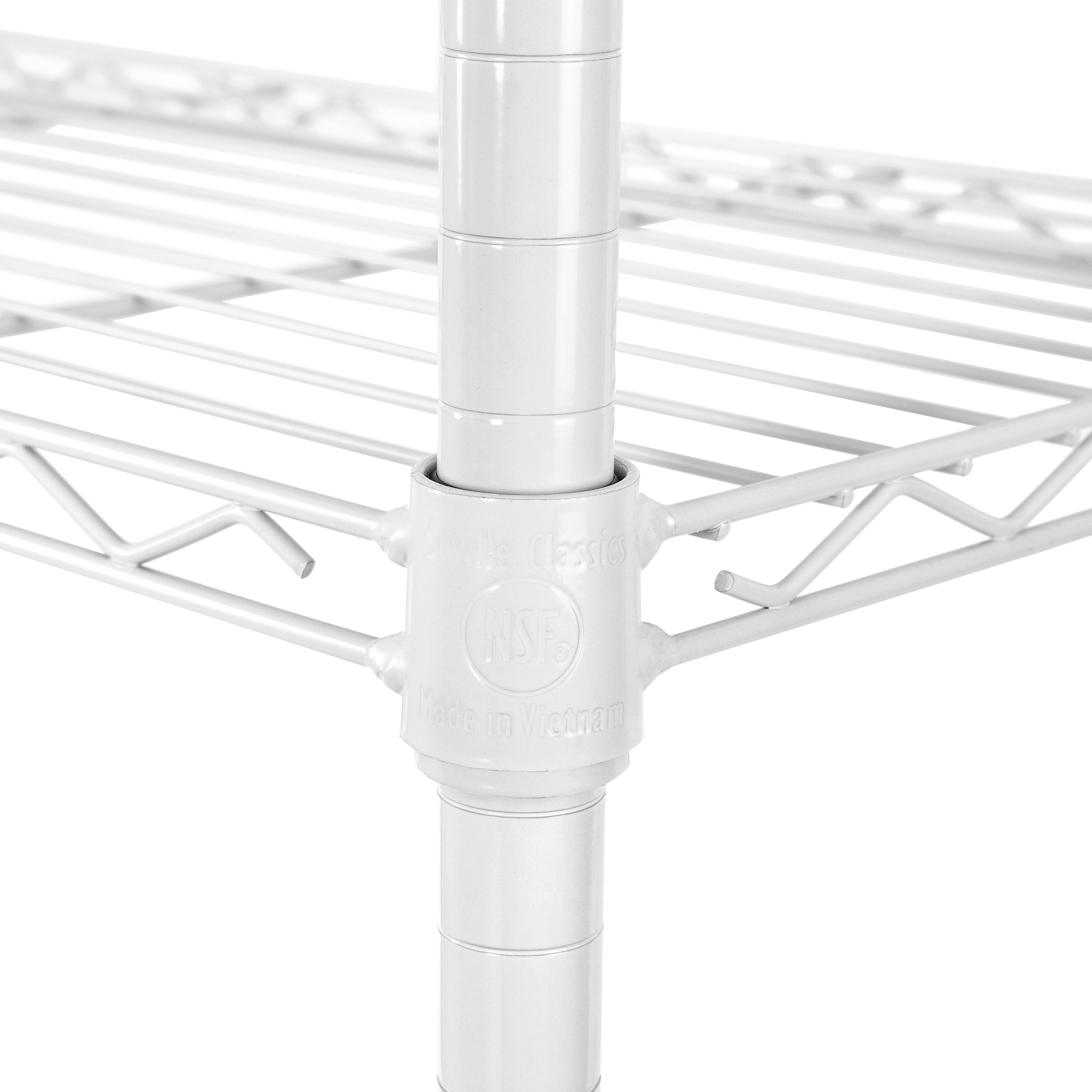 Small 4 Tier Metal Rack, (14” x 14” x 58”), Off-White