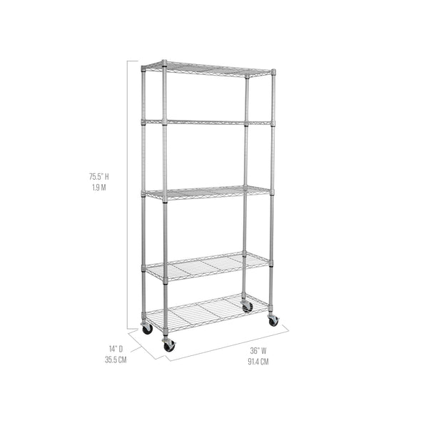 5-Tier NSF Steel Shelving