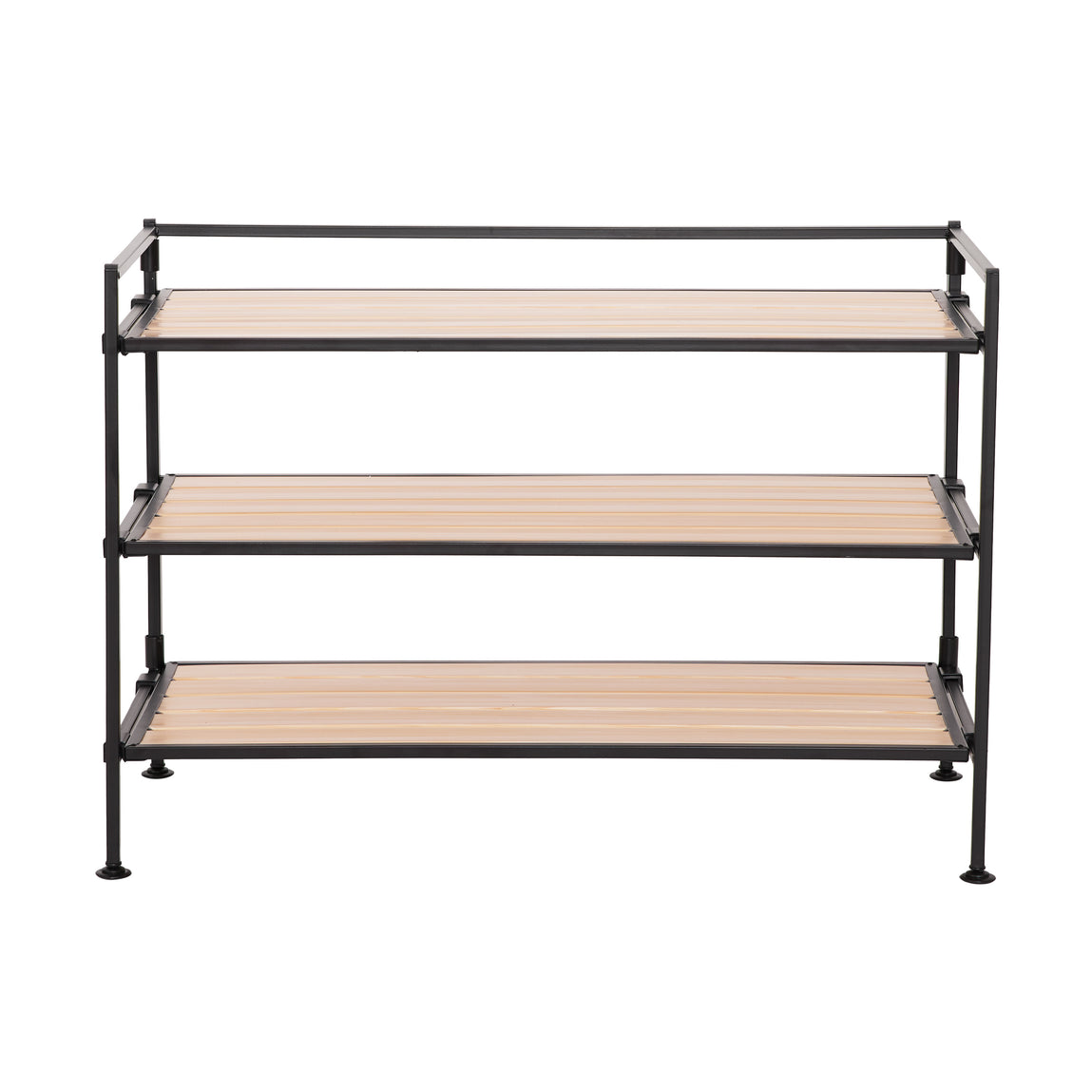 Seville Classics 3-Tier Resin Slat Shoe Rack, 26.5 W x 12.2 D x