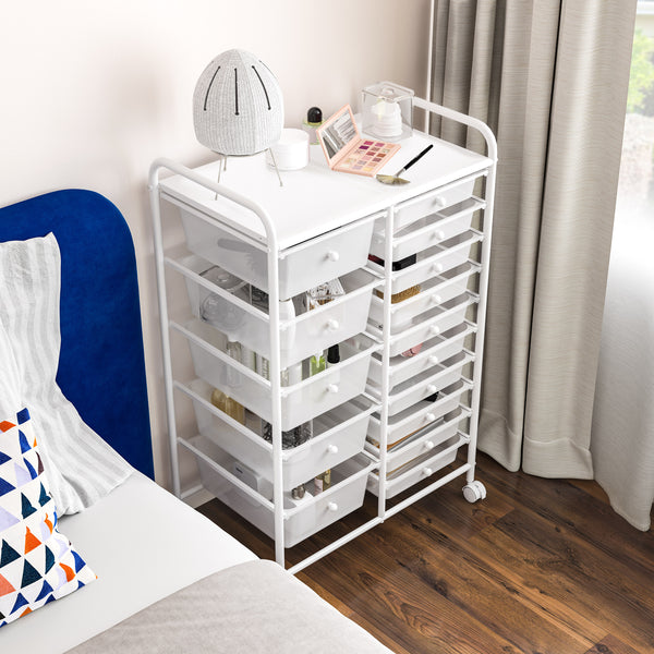 15-Drawer Organizer Cart