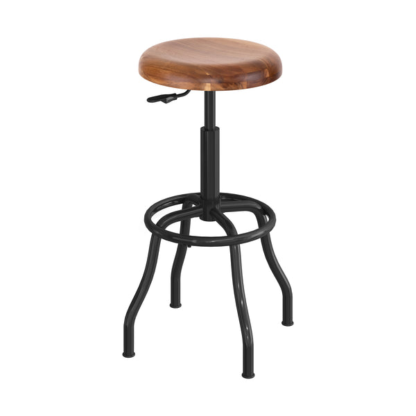 Acacia Wood Top Pneumatic Adjustable Work Stool