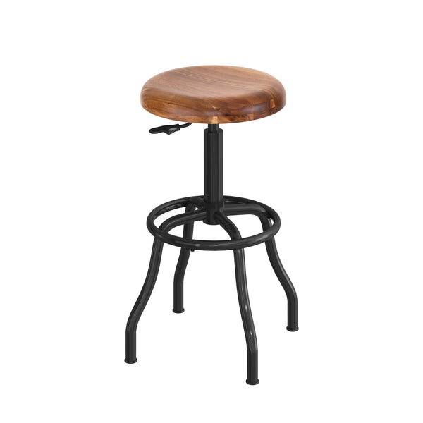 Acacia Wood Top Pneumatic Adjustable Work Stool