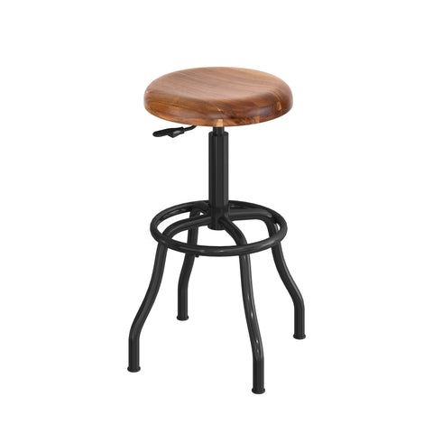 Acacia Wood Top Pneumatic Adjustable Work Stool