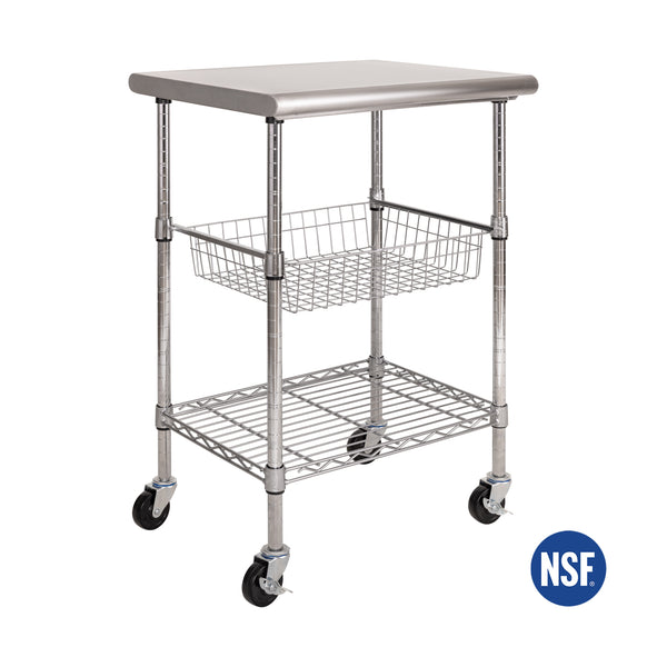 Stainless Steel NSF Utility Worktable Cart