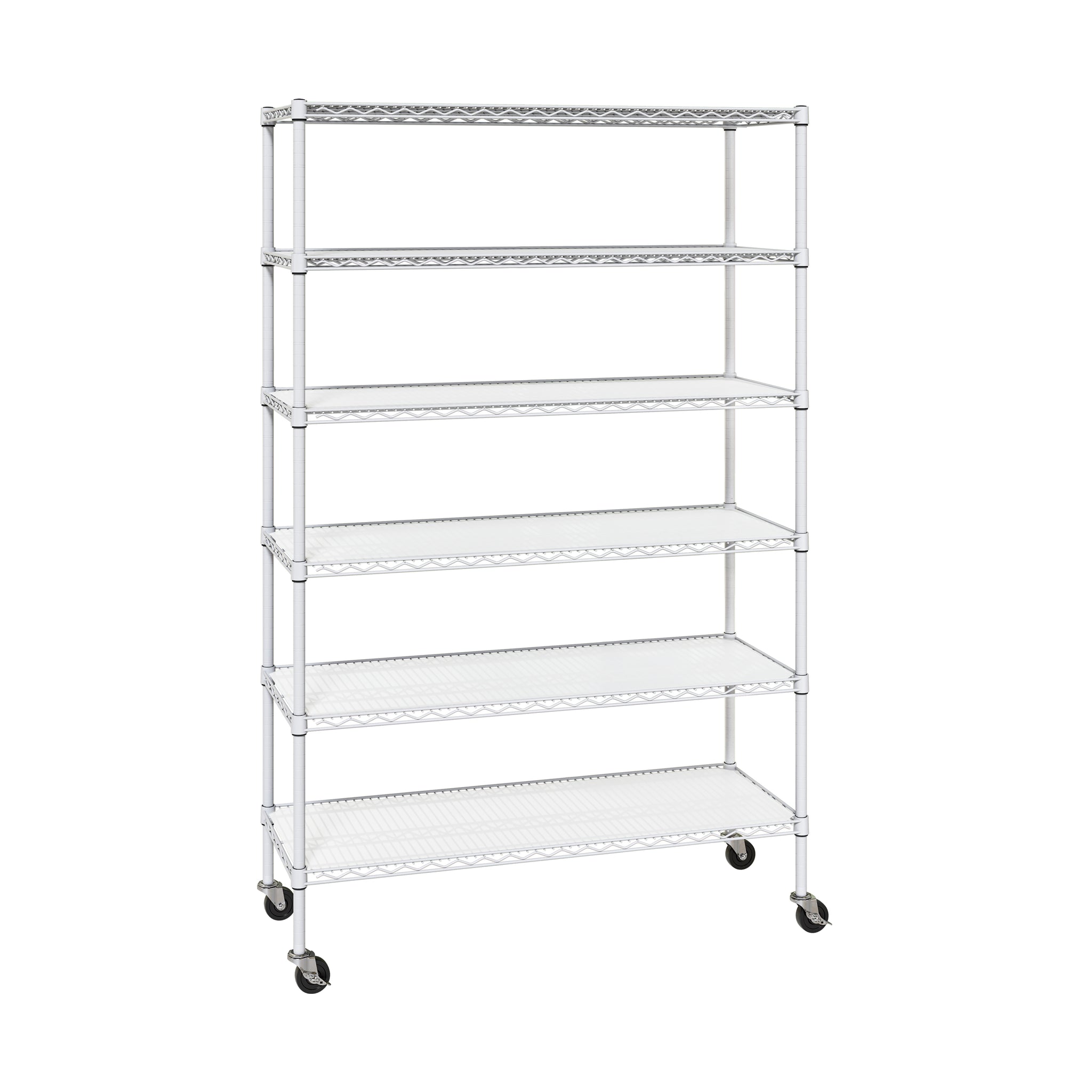 UltraDurable® 6-Tier NSF Steel Shelving with Shelf Liners, White