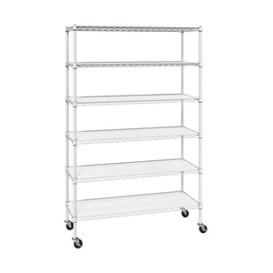 UltraDurable® 6-Tier NSF Steel Shelving with Shelf Liners, White