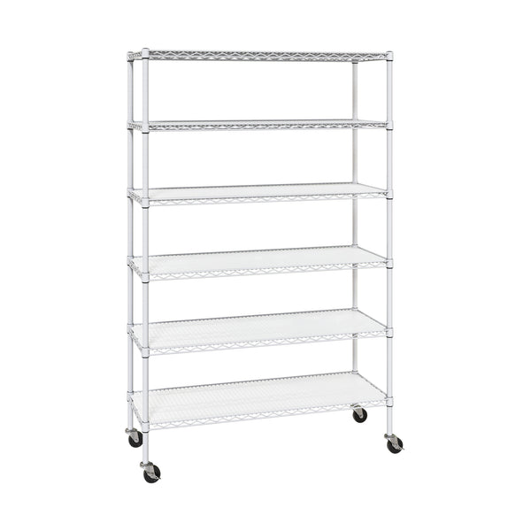 UltraDurable® 6-Tier NSF Steel Shelving with Shelf Liners, White