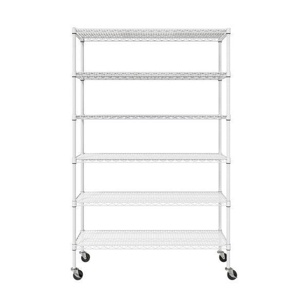 UltraDurable® 6-Tier NSF Steel Shelving with Shelf Liners, White