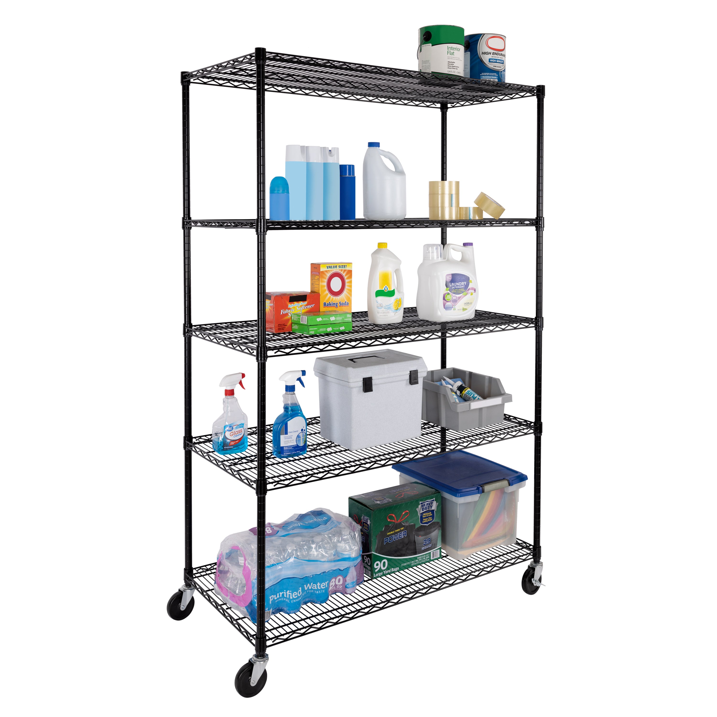 Rubbermaid 5H09 Steel Reinforced Shelving Unit, 72-Inch 5-Shelf