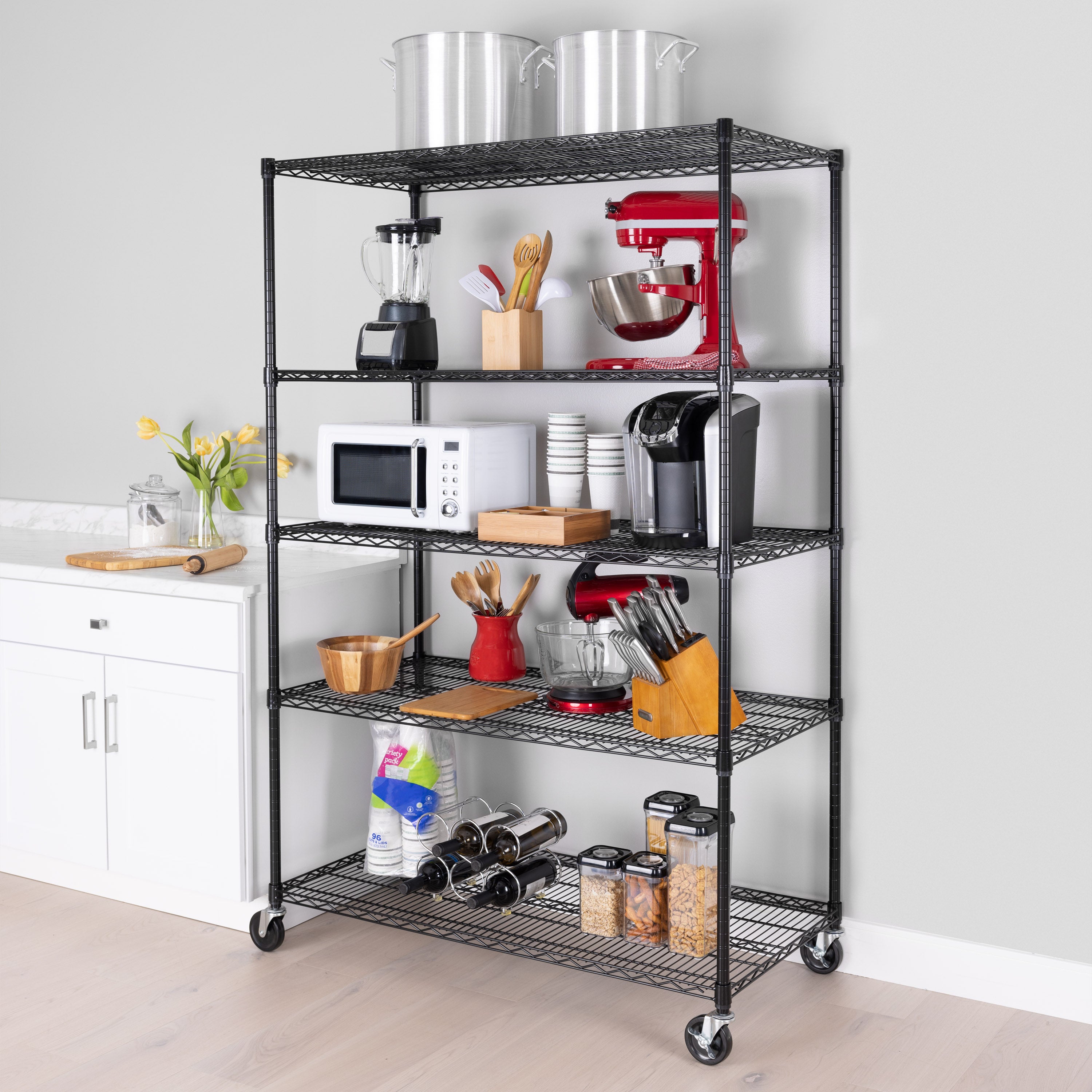 Rubbermaid 5H09 Steel Reinforced Shelving Unit, 72-Inch 5-Shelf