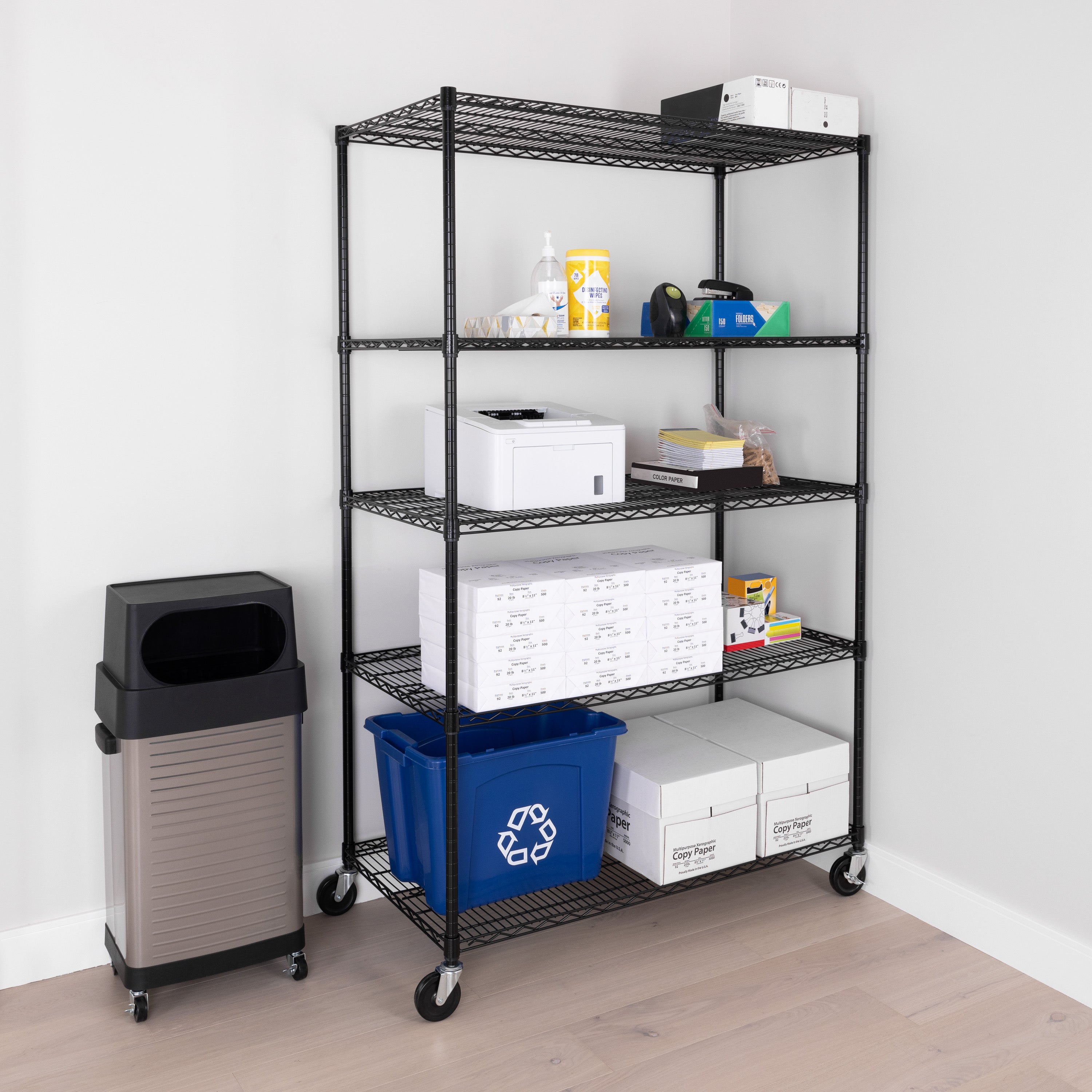 Rubbermaid 5H09 Steel Reinforced Shelving Unit, 72-Inch 5-Shelf