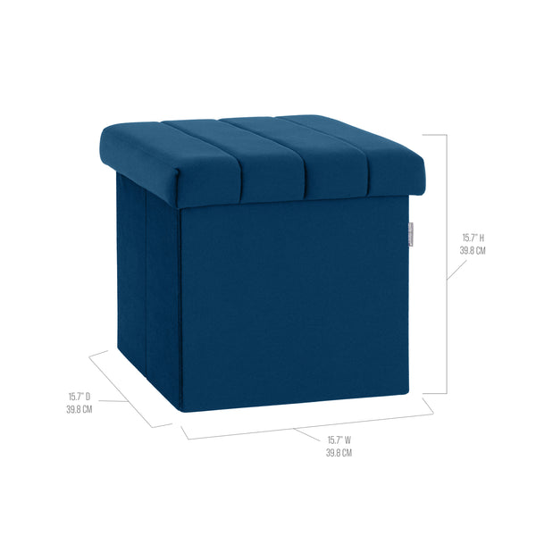 Channel Tufted Storage Ottoman