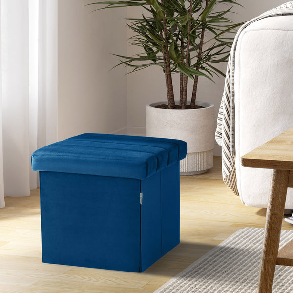 Channel Tufted Storage Ottoman