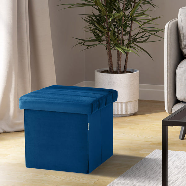 Channel Tufted Storage Ottoman