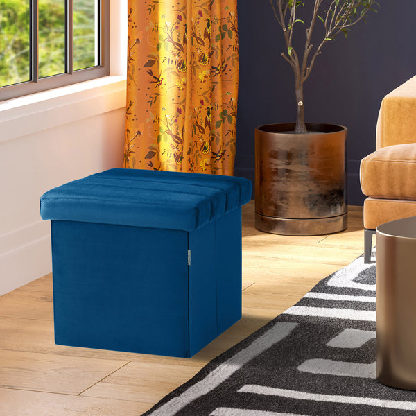 Channel Tufted Storage Ottoman