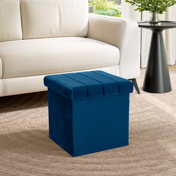 Channel Tufted Storage Ottoman