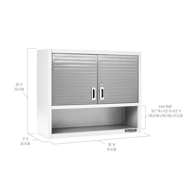 UltraHD® Double Door Wall Cabinet w/ Keys, White