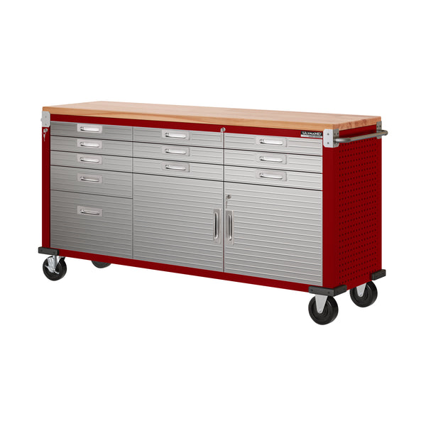 UltraHD® 11-Drawer Mega Rolling Workbench, Red