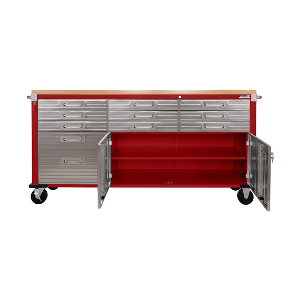 UltraHD® 11-Drawer Mega Rolling Workbench, Red