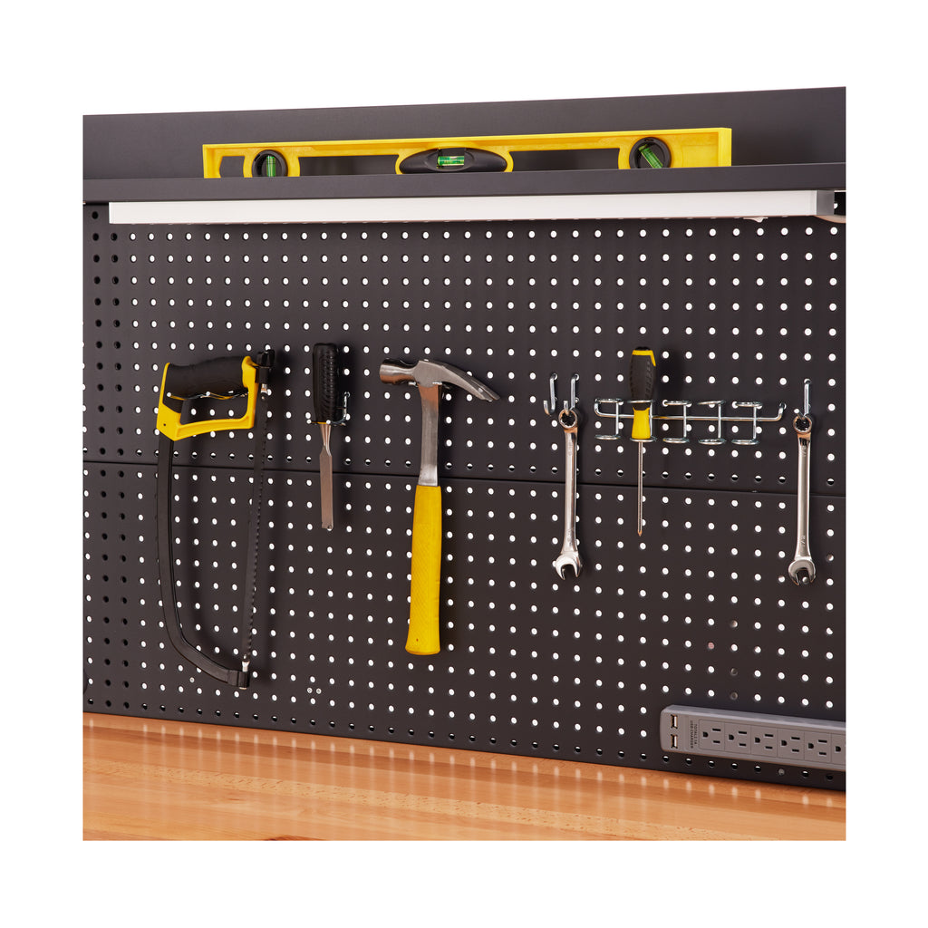 UltraHD® Lighted Workcenter w/ Wood Top and Pegboard, Graphite ...