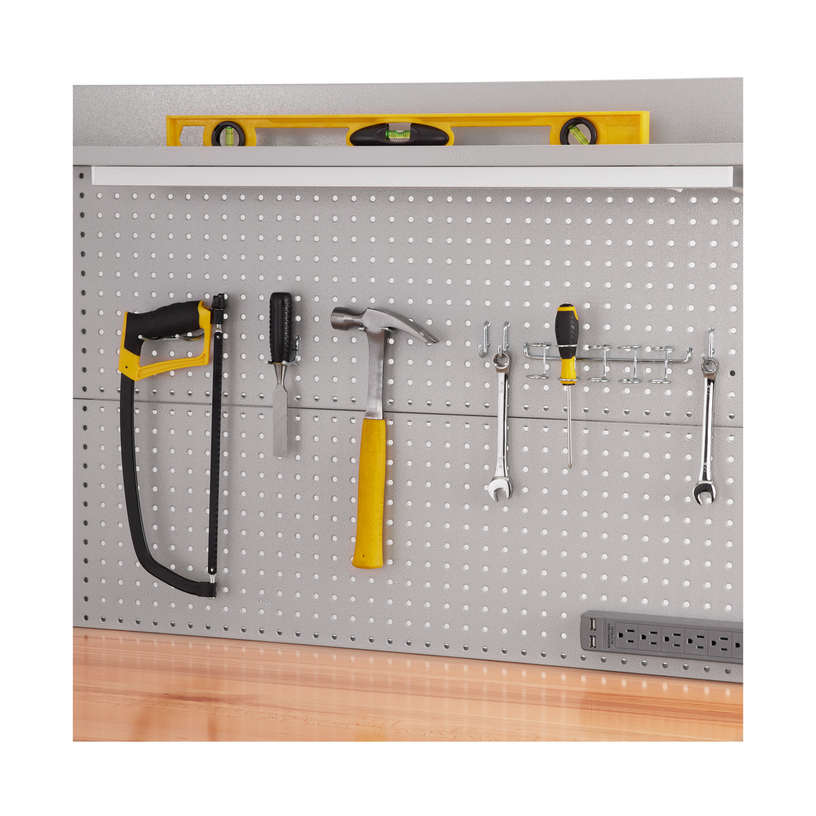 UltraHD® Lighted Workcenter w/ Stainless Steel Top and Pegboard – Seville  Classics