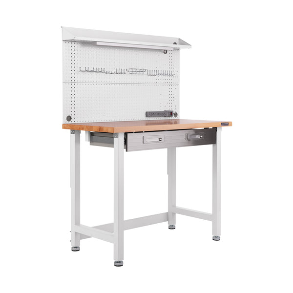 UltraHD® Lighted Workcenter w/ Wood Top and Pegboard