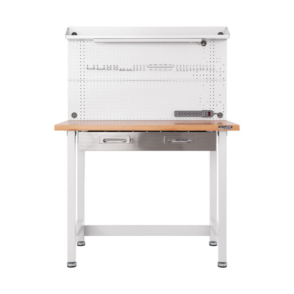 UltraHD® Lighted Workcenter w/ Wood Top and Pegboard