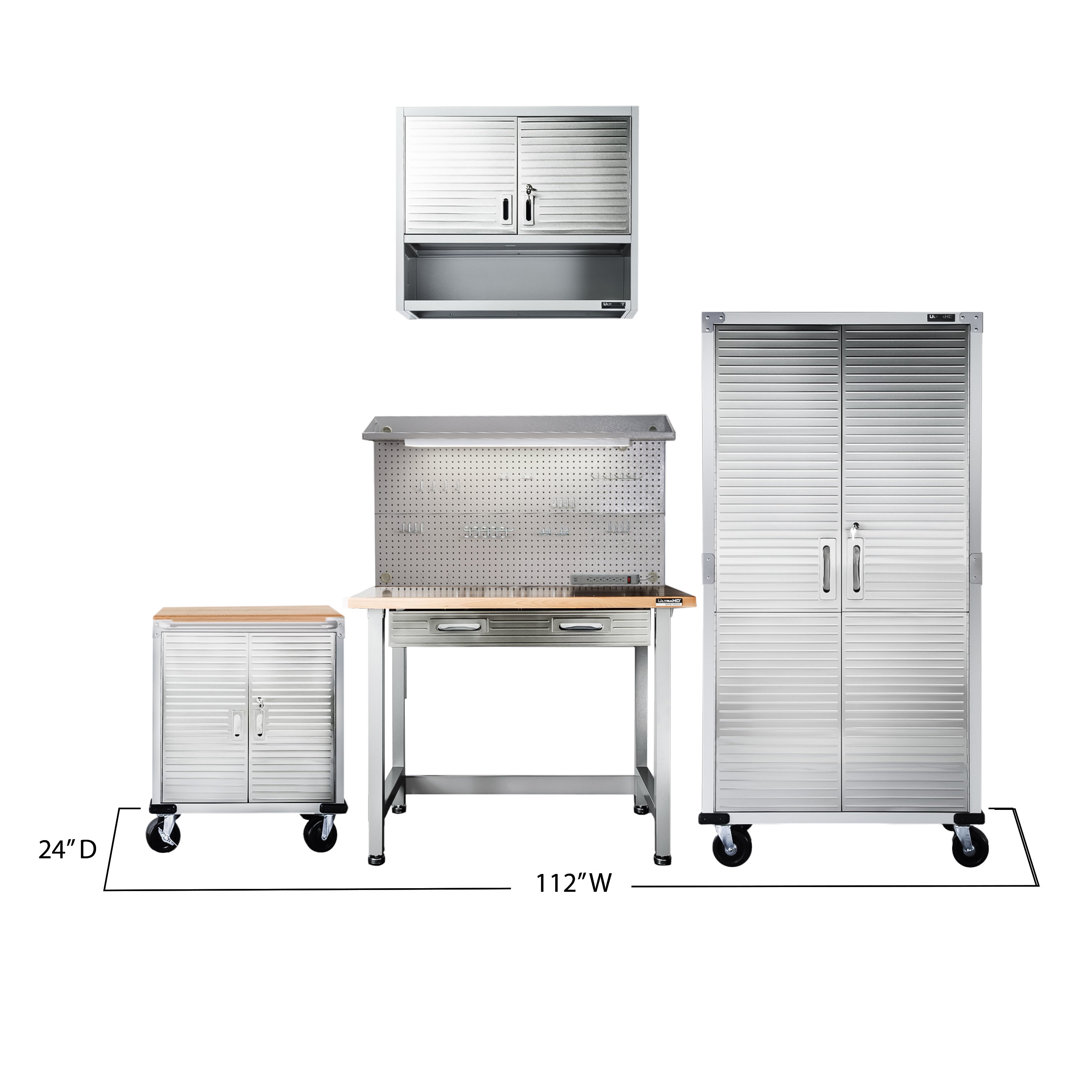 UltraHD® 5-Piece Storage Cabinet System with Workbench – Seville