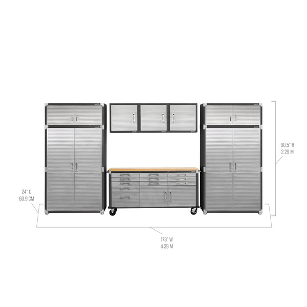 UltraHD® 8-Piece Storage Cabinet System with Rolling Workbench