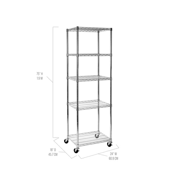 UltraDurable® 5-Tier NSF Steel Shelving