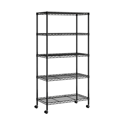 5-Tier Steel Shelving, Black