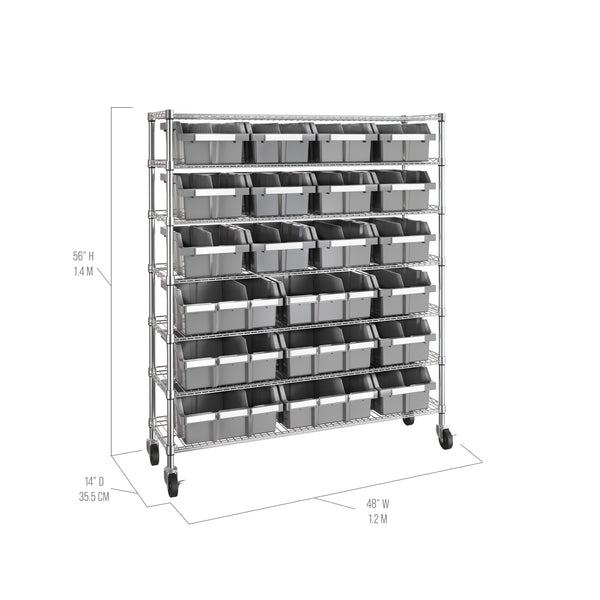 Extra-Wide 7-Tier NSF 21-Bin Rack