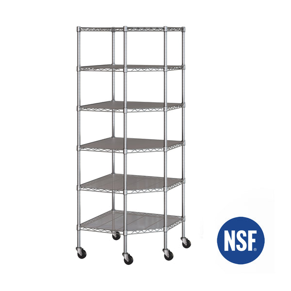 UltraDurable® 6-Tier NSF Steel Shelving with Shelf Liners