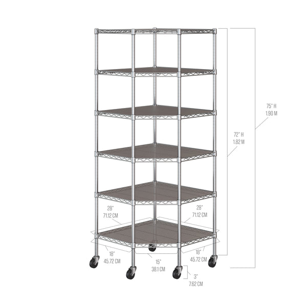 UltraDurable® 6-Tier NSF Steel Shelving with Shelf Liners