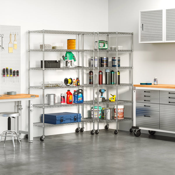 UltraDurable® 6-Tier NSF Steel Shelving with Shelf Liners