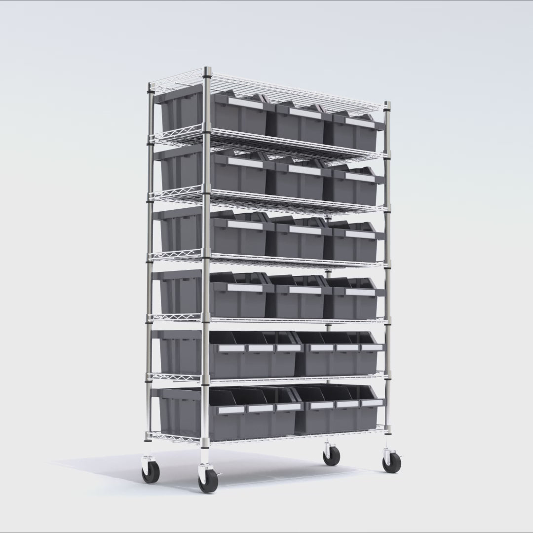 7-Tier NSF 16-Bin Rack – Seville Classics