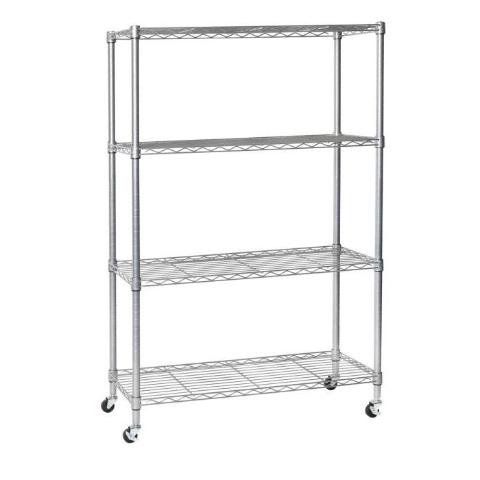 7-Tier White Kitchen Shelf Metal Storage Shelf Height Adjustable