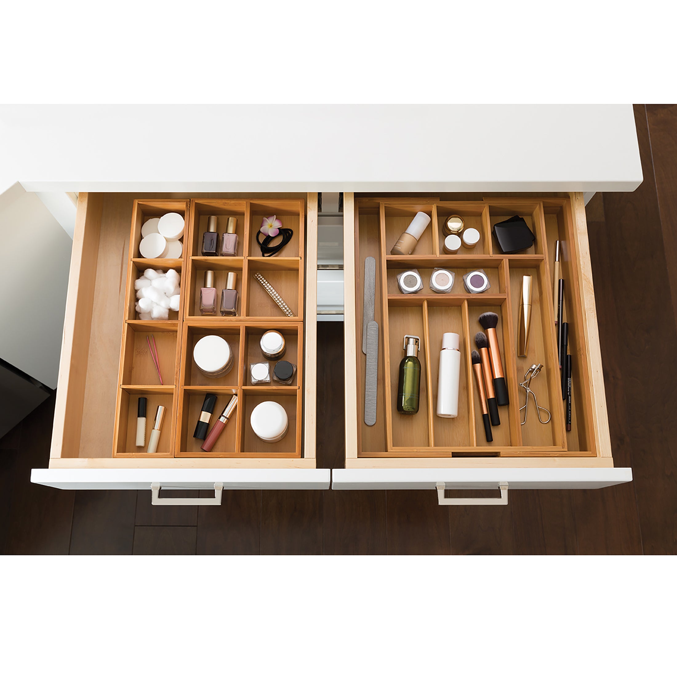 Seville Classics 4-piece Bamboo Expandable Drawer Organizer