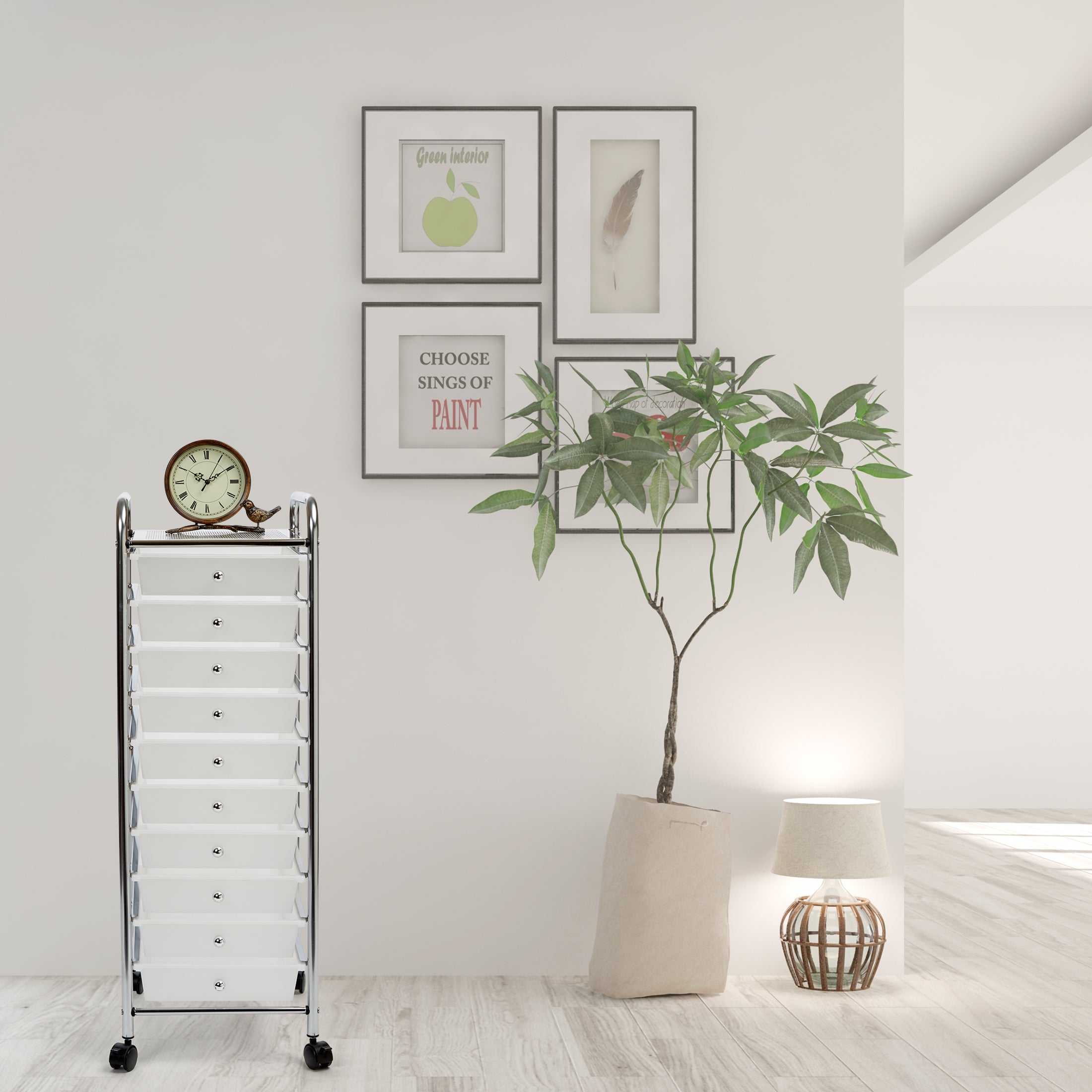 White Organizer With Drawers