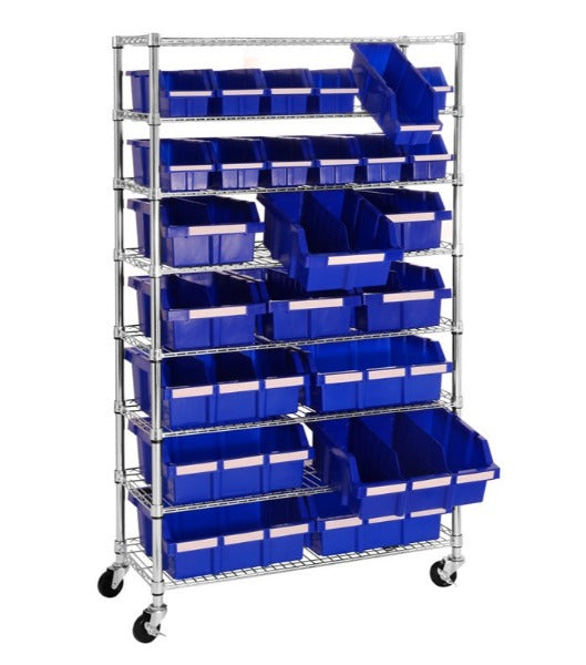 8-Tier NSF 24-Bin Rack, Yellow – Seville Classics