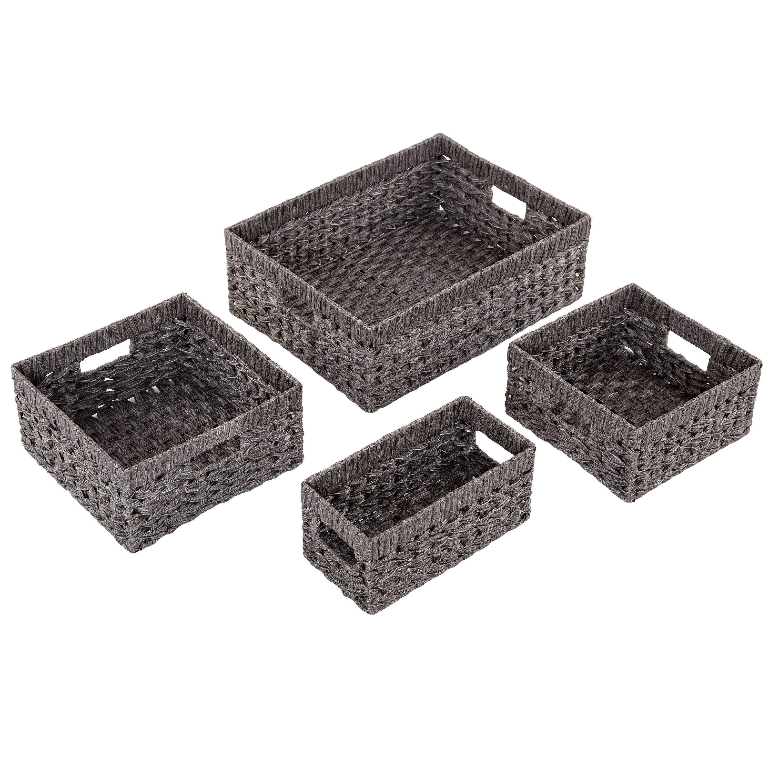 4-Piece Handwoven Modern Grey Storage – Classics Basket Set Seville