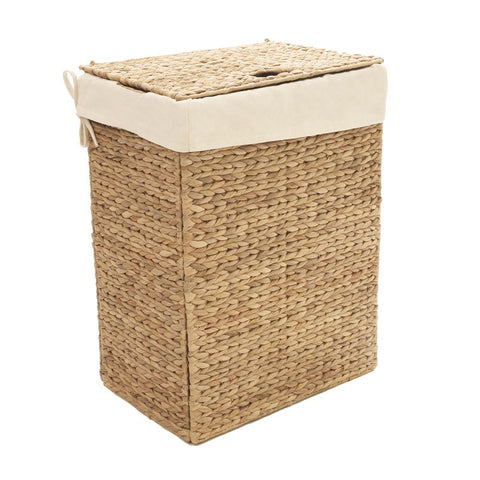 Seville Classics Hand-Woven Hyacinth Storage Cube Basket, Natural - Set of 2